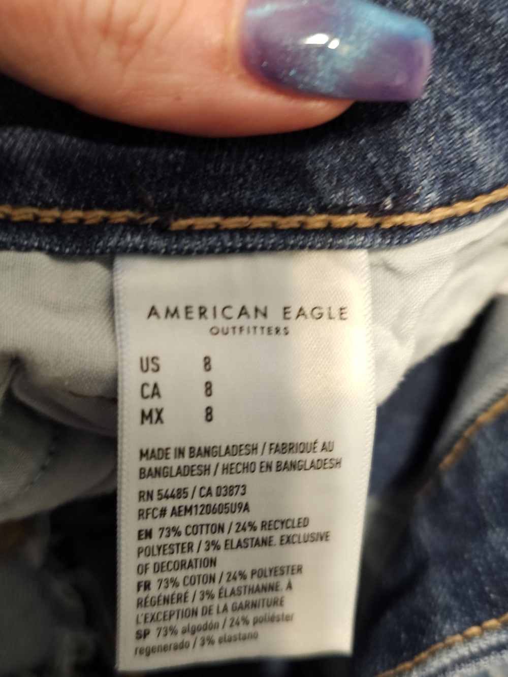 American Eagle Outfitters Distressed Blue Denim Cutoff Shorts - Picture 5 of 5